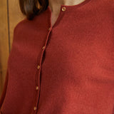100%cashmere steel button pocket cardigan_BURGENDY (6653774135414)