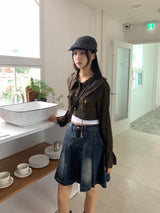 ストリングボタンカラーショートジャケット