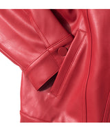 GB Synthetic Leather Trucker Jacket (Red)