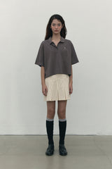 MONO CHERRY CROP PIQUE [CHARCOAL]