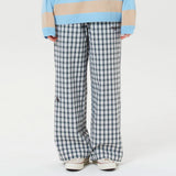 ワイドチェックバンディングパンツ / Wide check banding pants