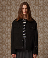 Suede wide pocket jacket - Black (4618121937014)