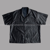SI レザーオーバーサイズフィットショートスリーブシャツ / SI Leather Oversized Fit Short-Sleeved Shirt (3XL)