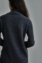 サイドスリットタートルネック/SIDE SLIT TURTLENECK_CHARCOAL