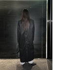 [UNISEX]ウールバックボタンマキシロングコート(ブラック)