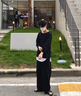 ロングレイヤードUネックタンクトップTシャツ