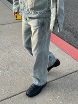 Cross line washing denim