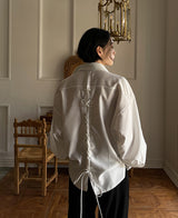 [自主製作] [Restock] サベージアイレットバルーンシャツ/ Savage Eyelet Balloon Shirt (2 color)