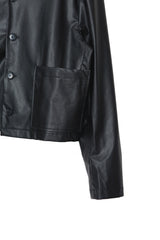 クロップレザーカーディガン / Crop leather cardigan