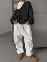 (UNISEX)シェルダメージピグメントオーバーフード