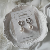 Horse Shoe and Pearl Piercing (Medium) - Silver Color