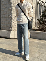 ローワーツイストセミジップアップニットウェア / Lower Twisted Semi-Zip-Up Knitwear (4 colors)