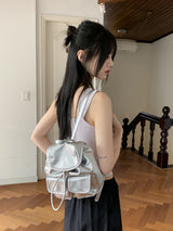 Tople Two-Pocket Leather Mini Backpack