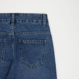 ストレートフィットロールアップ刺繍デニムパンツ / STRAIGHT FIT ROLL UP EMBROIDERY DENIM PANTS [6863]