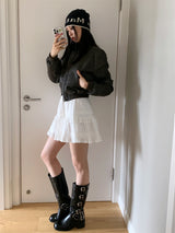 vintage leather zip-up