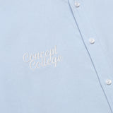Cパッチユニセックス半袖オクスフォードシャツ / C Patch Short-Sleeved Unisex Sky blue Oxford Shirt