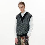 Cutting Point Vest [Black Tweed] (6612235354230)