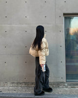 Oval cargo denim pants