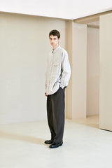 UTILITY CURVED POCKET OXFORD SHIRT SAND GREY (6621864394870)