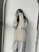 ウノバロックフィッシャーマンオーバーニット