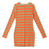 マルチカラーインターロックドレス / ORANGE MULTI COLOR INTERLOCK DRESS