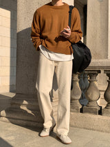 レイニーセミワイドコットンパンツ / Rainy Semi-Wide Cotton Pants (cream)