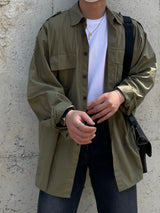 ピーチオーバーフィットシャツ/ポケットシャツ/PEACH OVERFIT TWO POCKET SHIRTS(3COLOR)