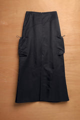 ピアカーゴスカート / PIA CARGO SKIRT-SLASH BLACK