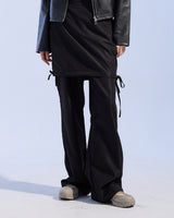 WRAP SKIRT BOOT CUT (BLACK)