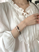 ハッキンメタルジェムストーンレイヤードブレスレットセット / Harkin Metal Gemstone Layered Bracelet Set