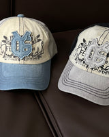 コーニルy2kウォッシング刺繍パッチカラーマッチングボールキャップハット/Cornil y2k Washing Embroidery Patch Color Matching Ball Cap Hat