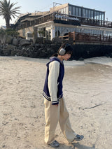 Navi button hood cardigan 
