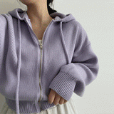キャンディーニットウェアフードジップアップ / candy knitwear hooded zip-up
