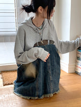 Lots Snap Button Waffle Layered Hooded Bolero