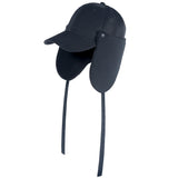 EAR FLAP BALL CAP BLACK / COTTON FLAP