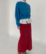 カラーリーズクロップスウェットシャツ/Color Raised Crop Sweatshirt [ Yellow ]