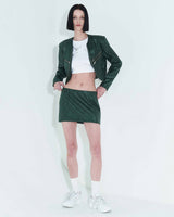 フォーレザーローライズミニスカート / Faux-Leather Low Rise Mini Skirt _ Green