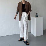 SI リネン半袖ジャケット / SI Linen Short-Sleeved Jacket (2 colors)