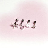 [SET] ラビットハートリボンドロップピアス