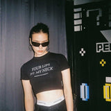 ‘Your lips ft. My neck’クロップT / ‘Your lips ft. My neck’ Crop Tee Black