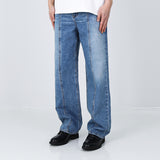 リラックスフィットフロントシームウォッシュドデニム / RELAXED FIT FRONT SEAM WASHED DENIM