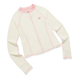 スモールチェリージップアップラッシュガード / SMALL CHERRY ZIP-UP RASHGUARD [IVORY]
