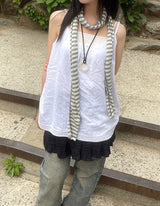 レイヤードリネンキャミソール / Layered linen sleeveless