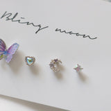 ルシードパープルバタフライピアスセット/[4 set] Lucid Purple Butterfly Piercing Set