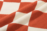 チェッカーボードテリーベスト/CHECKER BOARD TERRY VEST_ORANGE