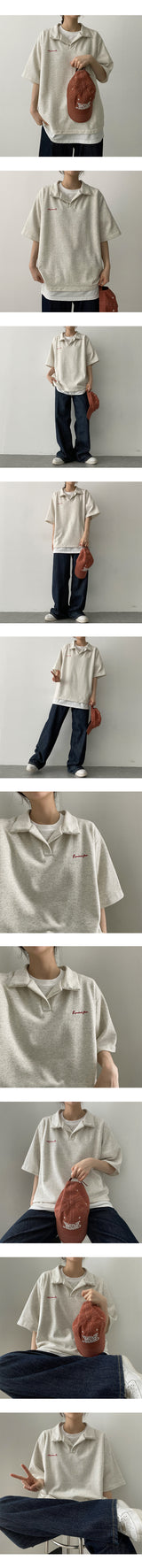 ヒアーズアレタリングカラーショートスリーブシャツ / Here's a lettering collar short-sleeved shirt
