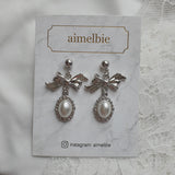 [SNSD Tiffany Earring] Mary Earring - Pearl Version (Silver)