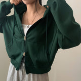 [Fleece added / 100% satisfied] スニーカーツーウェイクロップドフードジップアップ