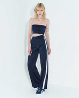 ローエッジボタンチューブトップ / Raw Edge Button Tube Top _ Navy