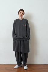 SOLAR PIGMENT 1/2 WIDE SWEAT PANTS (Charcoal) (6680166727798)
